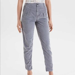 American Eagle Grey Corduroy Mom Jean